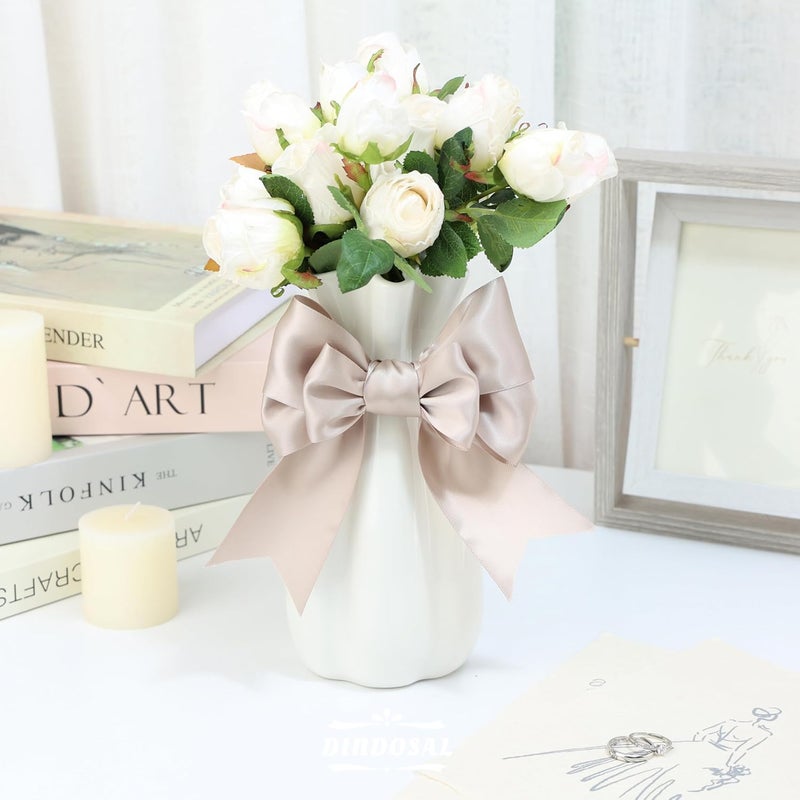 DINDOSAL Taupe Ribbon 2" Thick Double Face Satin Ribbon for Gift Wrapping Wedding Decor Bridal Bouquet Party Decorations DIY Crafts Diaper Cake - 25Yards - Image 5